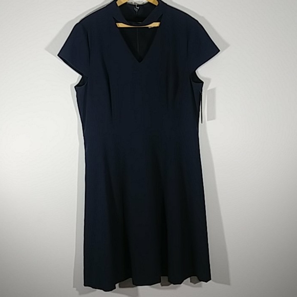 TAHARI ARTHUR S. Levine Blue dress Sz 16 - Picture 1 of 10